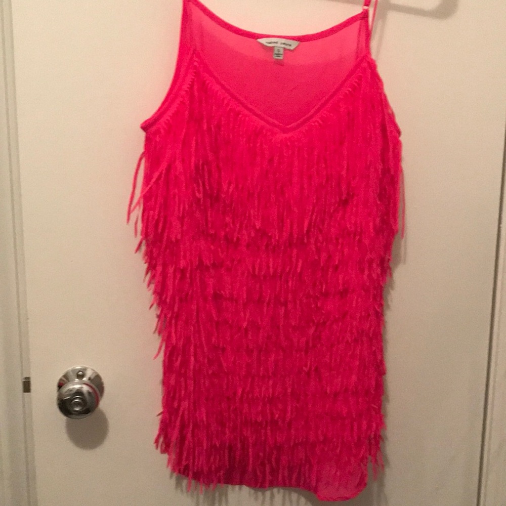 Naked Zebra chiffon fringe top S